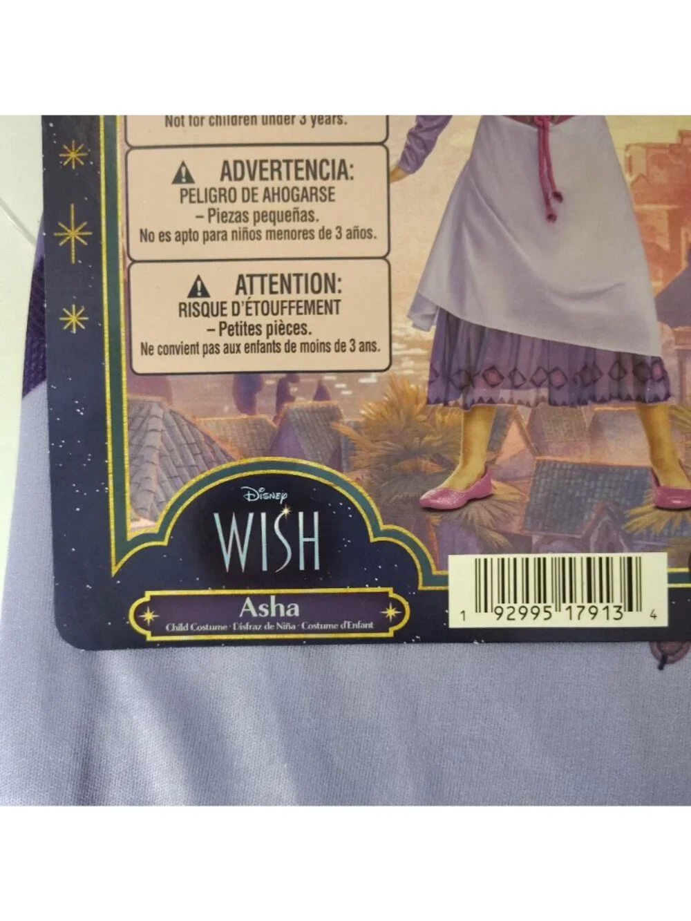 Disney Girls S 6/6X Wish Asha Purple Long Sleeve Dress Halloween Costume